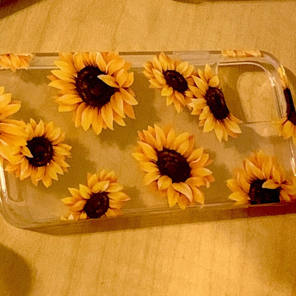 iPhone 12 Pro PHONE CASE WITH SUNFLOWERS w/ glass screen protector